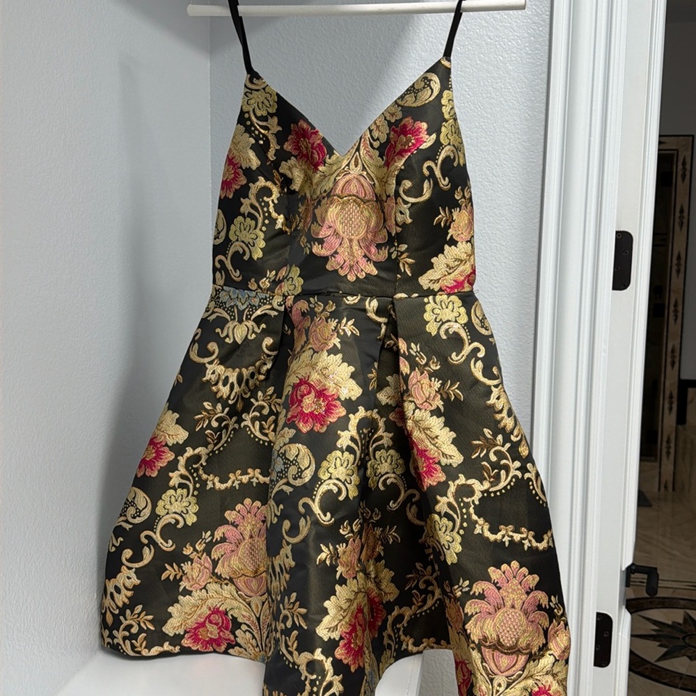 Fun printed brocade dress!